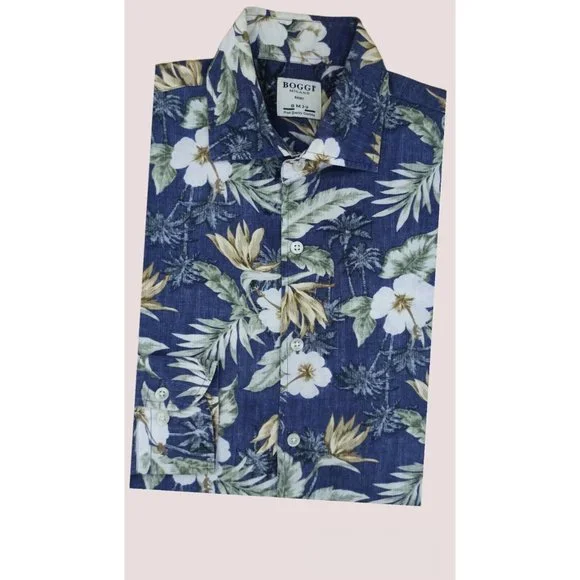 boggi dress shirts Boggi Milano Regular-Fit Cotton-Silk Men Shirt